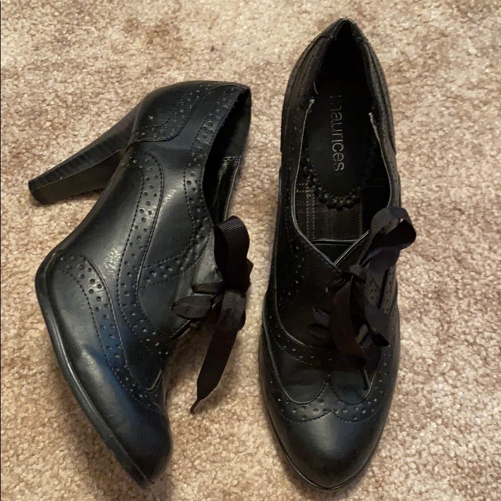 Black Oxford heels